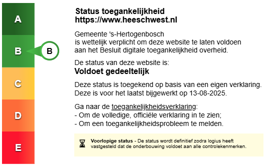 Label toegankelijkheidsstatus B. Heesch West